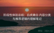 阶段性体验总结：白虎嫩白 内容分类与推荐逻辑的理解笔记