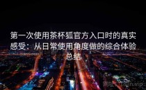 第一次使用茶杯狐官方入口时的真实感受：从日常使用角度做的综合体验总结