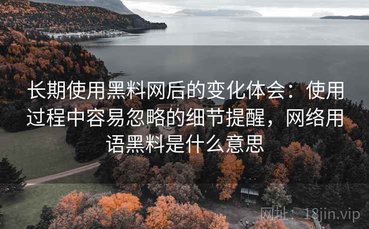 长期使用黑料网后的变化体会：使用过程中容易忽略的细节提醒，网络用语黑料是什么意思  第1张