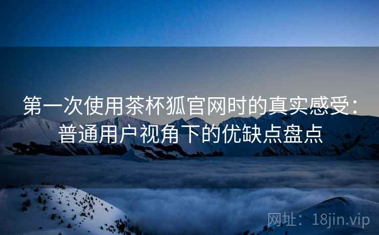 第一次使用茶杯狐官网时的真实感受：普通用户视角下的优缺点盘点  第2张