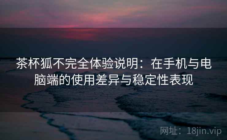 茶杯狐不完全体验说明：在手机与电脑端的使用差异与稳定性表现  第2张